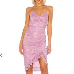 Lovers + Friends Skylight Dress backless floral asymmetrical Lilac Purple SizeXS